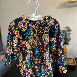 Kids' Colorful Grateful Dead Bear Hoodie - Rainbow Print